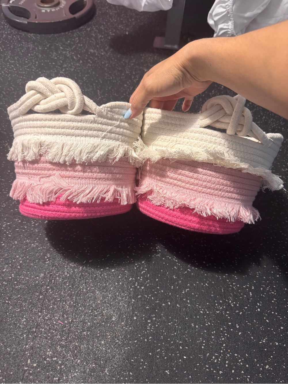 Kids Pink Ombre Fringe baskets